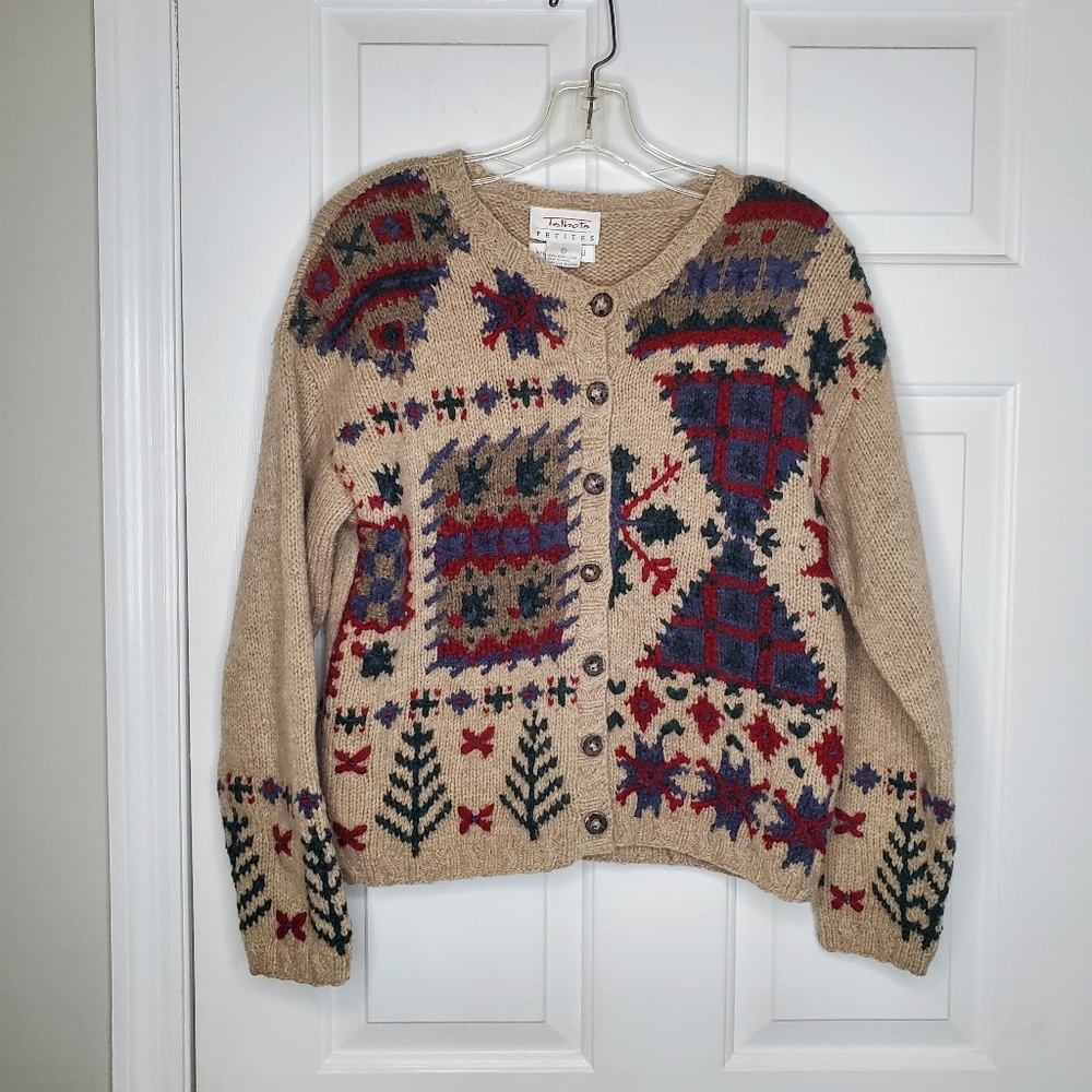 Talbots Petite Small Hand Knit Cardigan